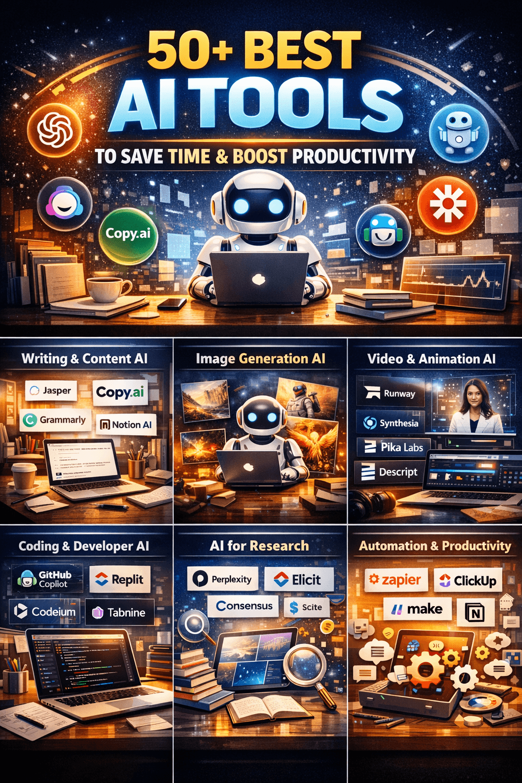 50+ AI Tools That Replace Hours of Work (And What to Use Each For)