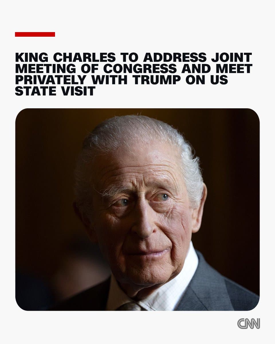 Britain’s King Charles III will address a joint meeting of Congress and meet privately with US President Donald Trump during his state visit to the United States later this month, Buckingham Palace announced. pic.