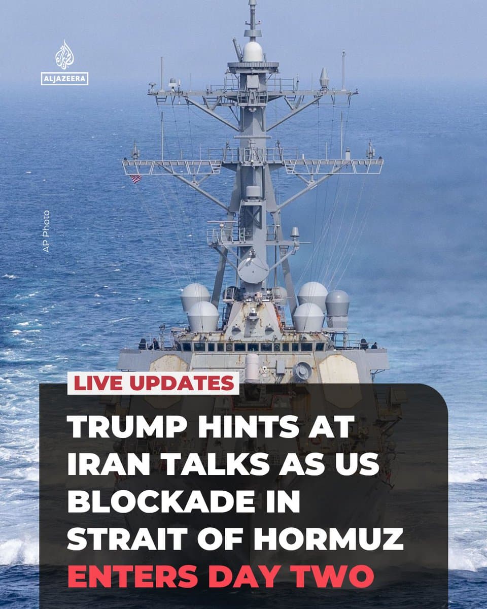 US President Donald Trump hints at a second round of face-to-face talks with Iran, possibly hosted again by Pakistan, as the US blockade of Iranian ports in the Strait of Hormuz enters its second day. 🔴 Follow our LIVE coverage: pic.