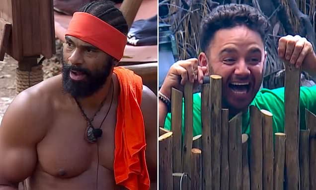 I'm A Celebrity: Tensions reach fever pitch as David Haye mounts fence to steal Team Rhinos' dinner after Lions lose AGAIN in Bushtucker Trial: 'Camp has turned into a battleground!'