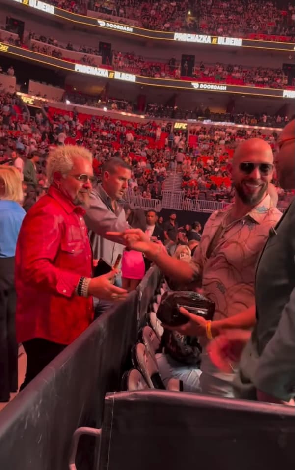 Guy Fieri responds to backlash after viral greeting with Andrew, Tristan Tate at UFC event: ‘I’m devastated’